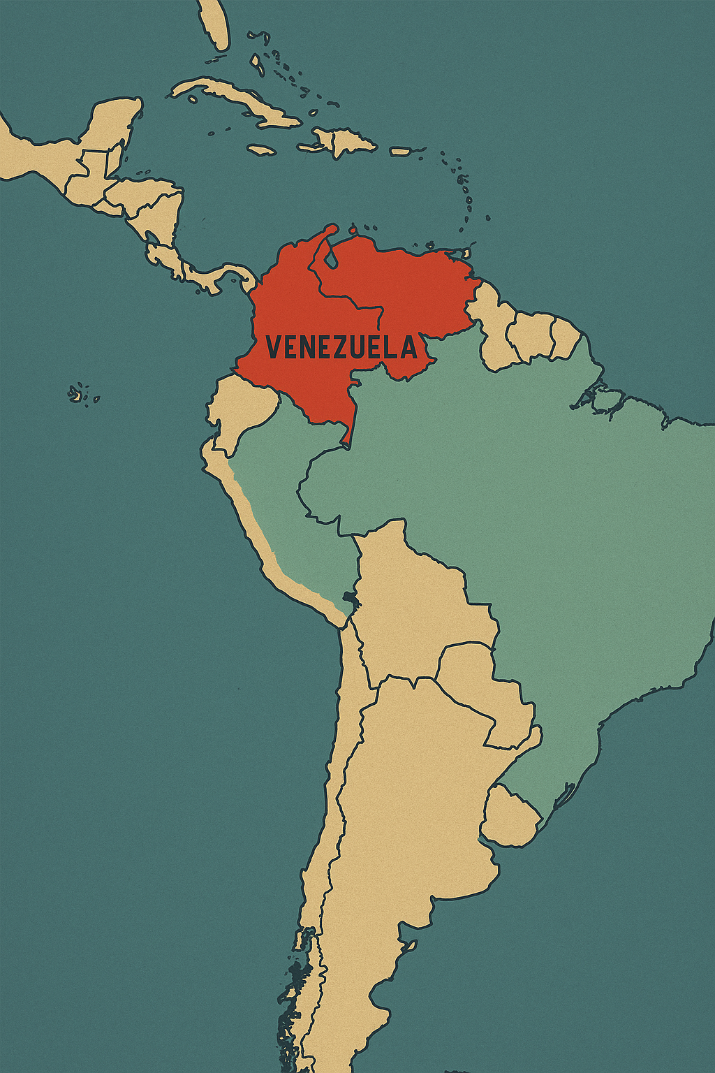 Mapa geopolítico da Venezuela e suas alianças internacionais